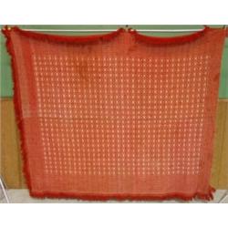 RED & WHITE WOVEN COVERLET