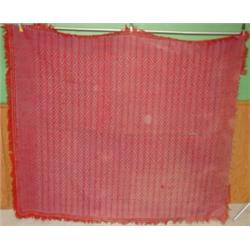 RED & BLUE WOVEN COVERLET