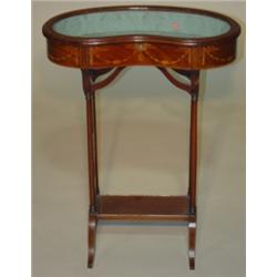 INLAID GLASS TOP SEWING STAND