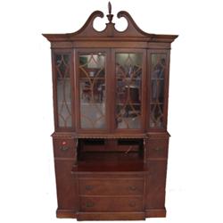 MAHOGANY BOOKCASE/DESK COMBINATION