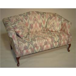 QUEEN ANNE STYLE CAMEL BACK LOVESEAT