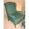 Image 2 : 2 QUEEN ANNE STYLE WINGCHAIRS & OTTOMAN