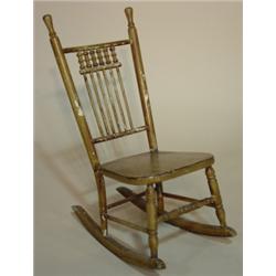 OVERPAINTED CHILD'S PLANK BTM. ROCKER