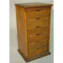 OAK 6 DRAWER FILE CABINET