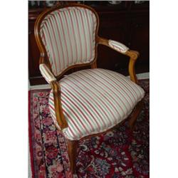 FRENCH UPHOLSTERED ARM CHAIR