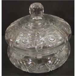 AMERICAN BRILLIANT CUT GLASS CANDY DISH
