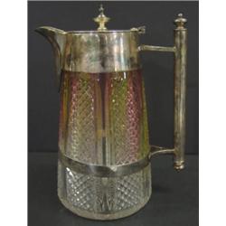 AMBERINA TO CLEAR GLASS PITCHER