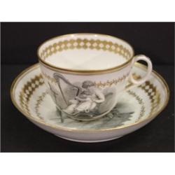 TRANSFER & GILT DEC. CUP & SAUCER