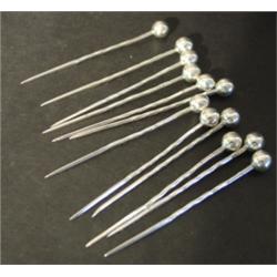 12 MEXICAN STERLING SANDWICH STAKES