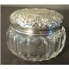 Image 1 : CLEAR GLASS DRESSER JAR W/SILVER LID