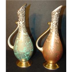 PR. OF BAVARIAN GILT & FLORAL DEC. EWERS