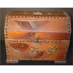 SM. WALNUT ROLL TOP TRUNK