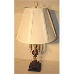 BRONZE TABLE LAMP W/PRISMS