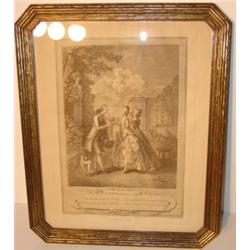 FRENCH ENGRAVING OF 18TH CENTURY SCENE