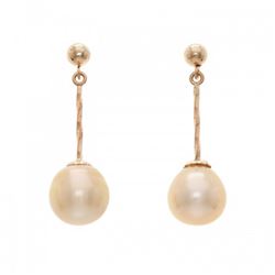 9.5-10.0mm Golden Southsea Drop Pearl Earrings