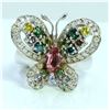 Image 1 : COLOR DIAMOND 0.82CT / PINK TOURMALINE 0.31CT 14K WHITE GOLD RING