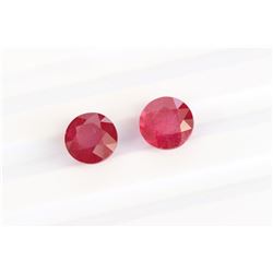 7.35ct Round Shape Ruby Pair