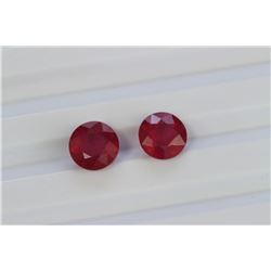 6.06ct Round Shape Ruby Pair