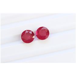 4.96 ct Round Shape Ruby Pair