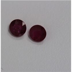 2.41ct Round Shape match Pair Ruby Dimension- 6.1x3.6