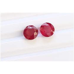 7.26 ct Round Shape Ruby Pair