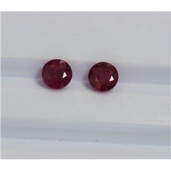 2.02ct Round Shape Match Pair Ruby Dimension- 5.6x3.6