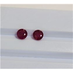1.38ct Round Shape Match Pair Ruby Dimension- 4.9x3.5