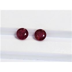 2.33ct Round Shape match Pair Ruby Dimension- 5.9x4.2