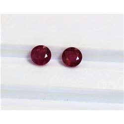 2.26ct Round Shape match Pair Ruby Dimension- 5.8x4.3