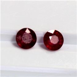 2.53ct Round Shape match Pair Ruby Dimension- 6.2x3.4