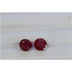 7.01ct Round Shape Ruby Pair