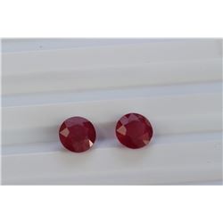 5.36ct Round Shape Ruby Pair