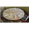 Image 2 : Large Round Natural Stone Table (54" Diameter) w/4 Chairs