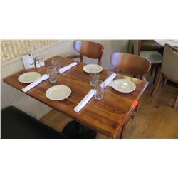 Rectangular Hardwood Table w/Metal Base (46" x 29"), 2 Chairs