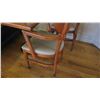 Image 7 : Rectangular Hardwood Table w/Metal Base (46" x 29"), 2 Chairs