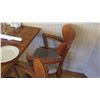Image 8 : Rectangular Hardwood Table w/Metal Base (46" x 29"), 2 Chairs