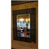 Image 1 : Rustic Dark-Stained Natural Wood Mirror, 40" x 30"