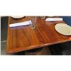 Image 3 : Rectangular Hardwood Table w/Metal Base, 46" x 29"