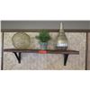 Image 1 : Floating Wooden Shelf w/Brackets (3ft Long) w/Decorative Accent Pieces