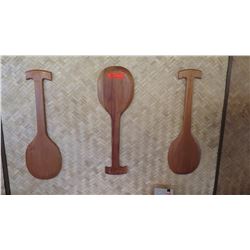 Qty 3 Decorative Wooden Paddles, 23.5" Long