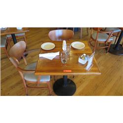 Natural Koa Wood Table w/Rounded Base, 29" X 29" w/2 Chairs