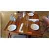 Image 2 : Natural Koa Wood Table w/Rounded Base (35" x 35") w/3 Chairs