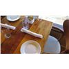 Image 3 : Natural Koa Wood Table w/Rounded Base (46" x 29") w/4 Chairs