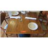 Image 2 : Natural Koa Wood Table w/Rounded Base (25" x 25") w/2 Chairs