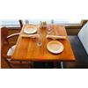 Image 2 : Natural Koa Wood Table w/Rounded Base, 29" X 29" w/1 Chair