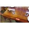 Image 2 : Natural Koa Wood Table w/Rounded Base (44" X 36") w/4 Chairs