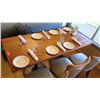 Image 2 : Natural Koa Wood Table w/Rounded Base (63" x 29") w/3 Chairs