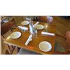 Image 2 : Natural Koa Wood Table w/Rounded Base (25" x 25") w/3 Chairs