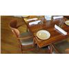 Image 4 : Natural Koa Wood Table w/Rounded Base (25" x 25") w/4 Chairs