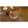 Image 5 : Natural Koa Wood Table w/Rounded Base (25" x 25") w/4 Chairs